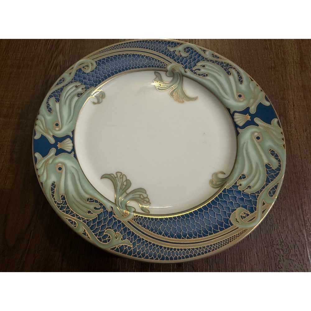Vintage 1981 Fitz and Floyd "Green Dolphin Street" Porcelain Salad Plate